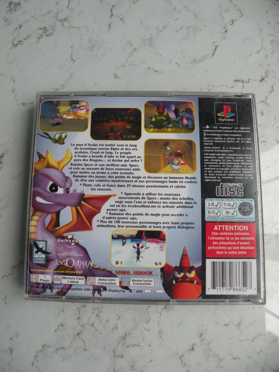 Juego PS1 Spyro 2 Gateway to glimmer – photo 3